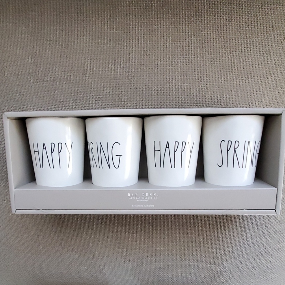 Rae Dunn Happy Spring Set Of 4 Cups